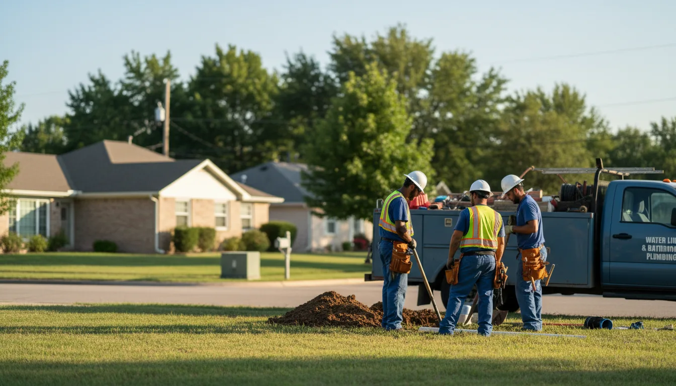 Residential water line and bathroom plumbing service in London, TX